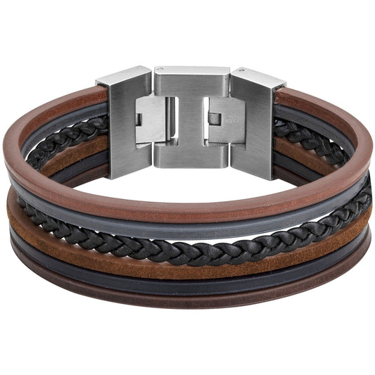 BRAC. ACIER CUIR MULTICOLOR-20+1,5CM