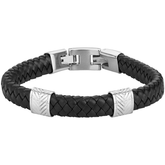 BRAC. ACIER CUIR NOIR 19.5+1.5CM
