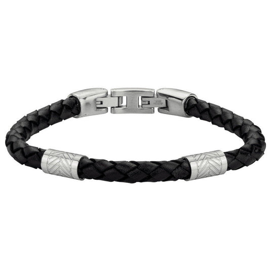 BRAC. ACIER CUIR NOIR 19.5+1.5CM