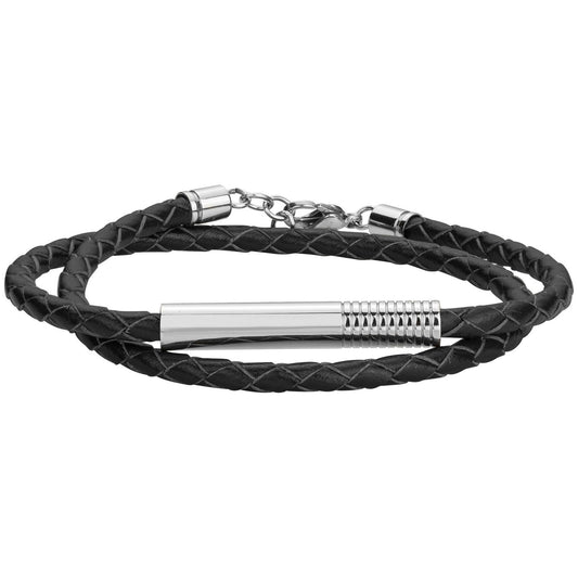 BRAC. ACIER CUIR SYNTH. NOIR-20+3CM