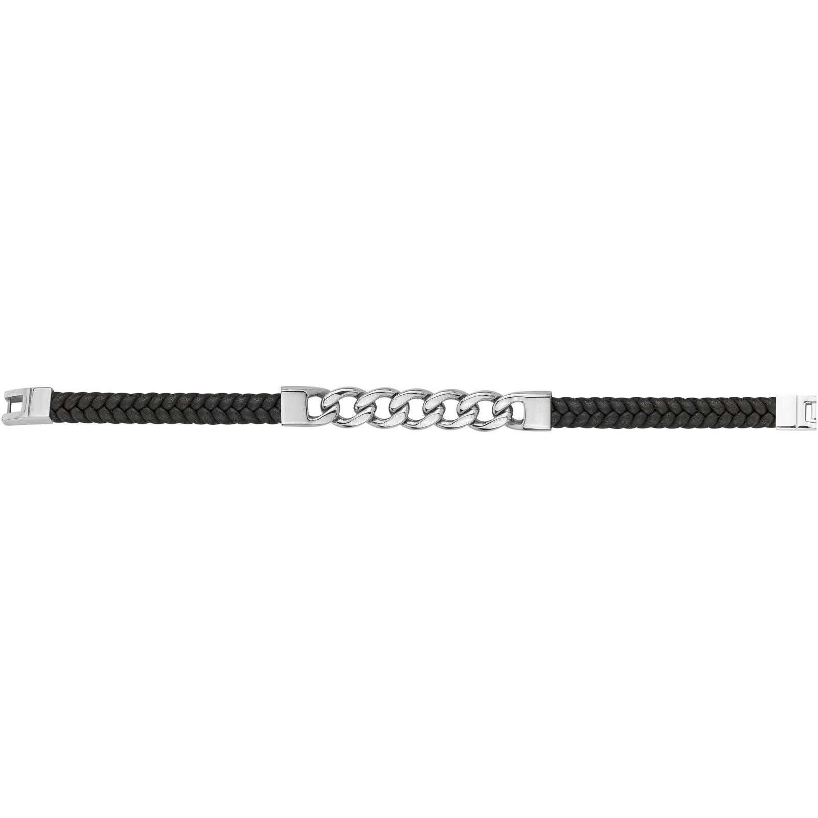 BRAC. ACIER CUIR SYNTH. NOIR 19+1.5CM