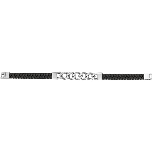 BRAC. ACIER CUIR SYNTH. NOIR 19+1.5CM
