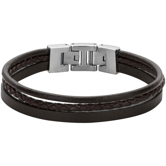 BRAC. ACIER CUIR SYN + CUIR VACHETTE + MICROFIBRE MARRON 20+1.5cm