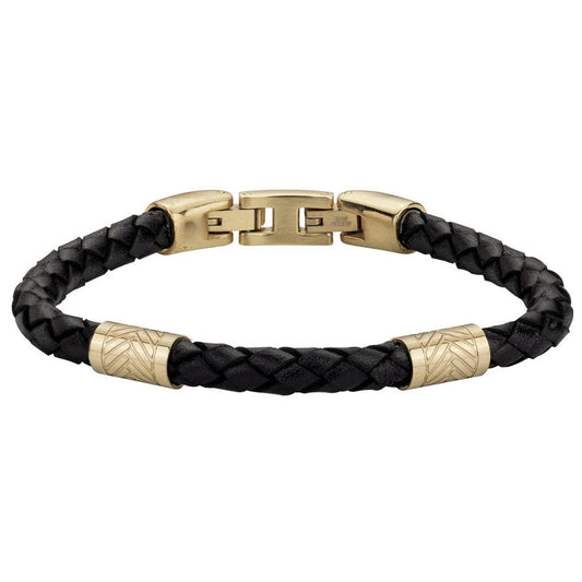 BRAC. ACIER IPG CUIR NOIR 19.5+1.5CM