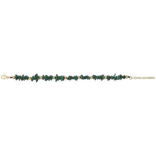BRAC. ACIER IPG MALACHITE NATURELLE-16,5+3CM