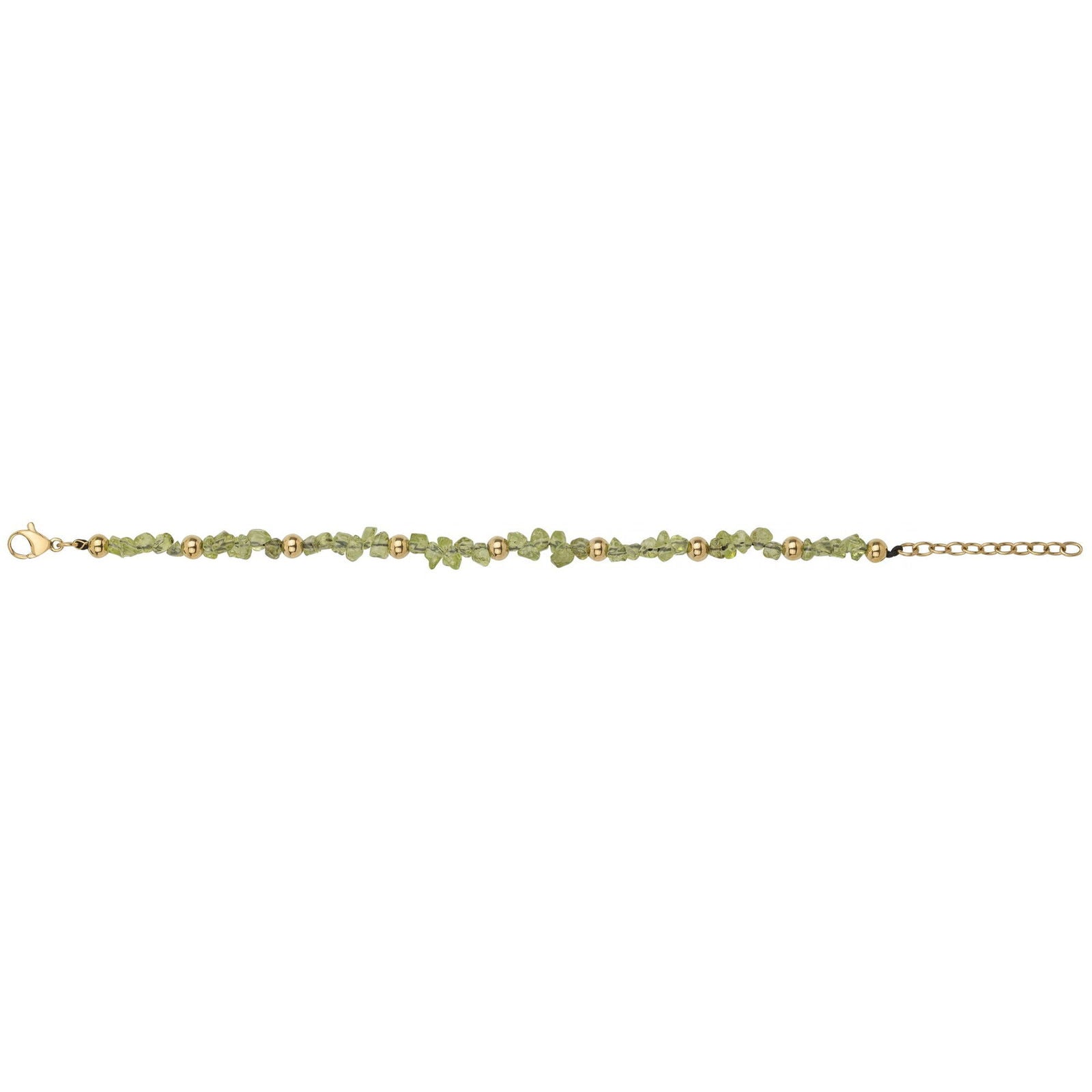 BRAC. ACIER IPG PIERRE NATURELLE D'OLIVINE-16,5+3CM