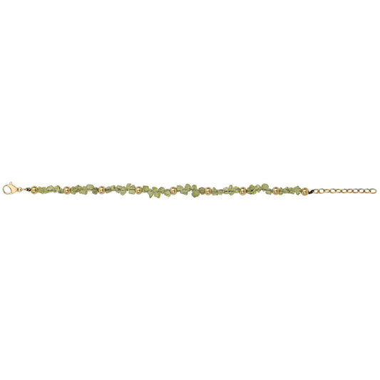 BRAC. ACIER IPG PIERRE NATURELLE D'OLIVINE-16,5+3CM