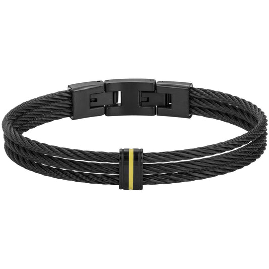 BRAC. ACIER IPN CABLE ET LAQUE JAUNE 55*65MM