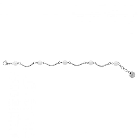 BRAC. ACIER ONDULE 5 CERAM. BLANCHE 18+2CM