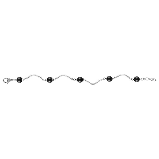 BRAC. ACIER ONDULE 5 CERAM. NOIRE 18+2CM