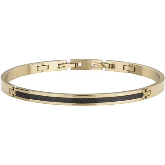 BRAC. ACIER PVD JAUNE CARBONE NOIR 17.5+1.5CM