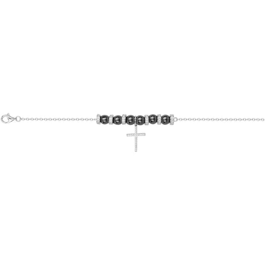 BRAC. ARG. 925, 105 OZ ET CERAM. NOIR 16+3CM