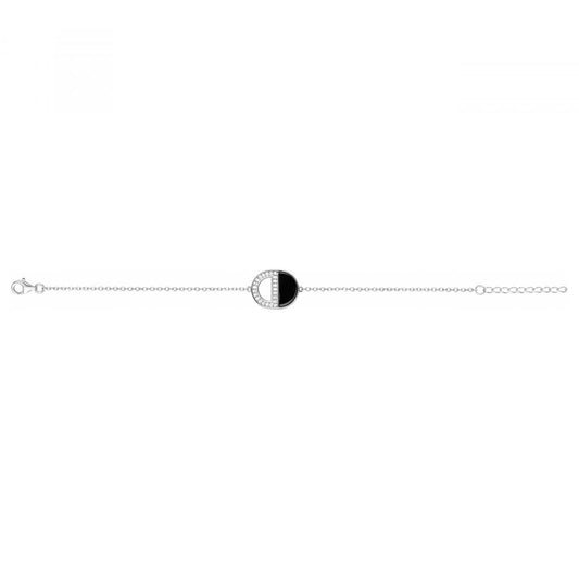 BRAC. ARGENT 23 OZ ET CERAM.NOIRE-16+3CM