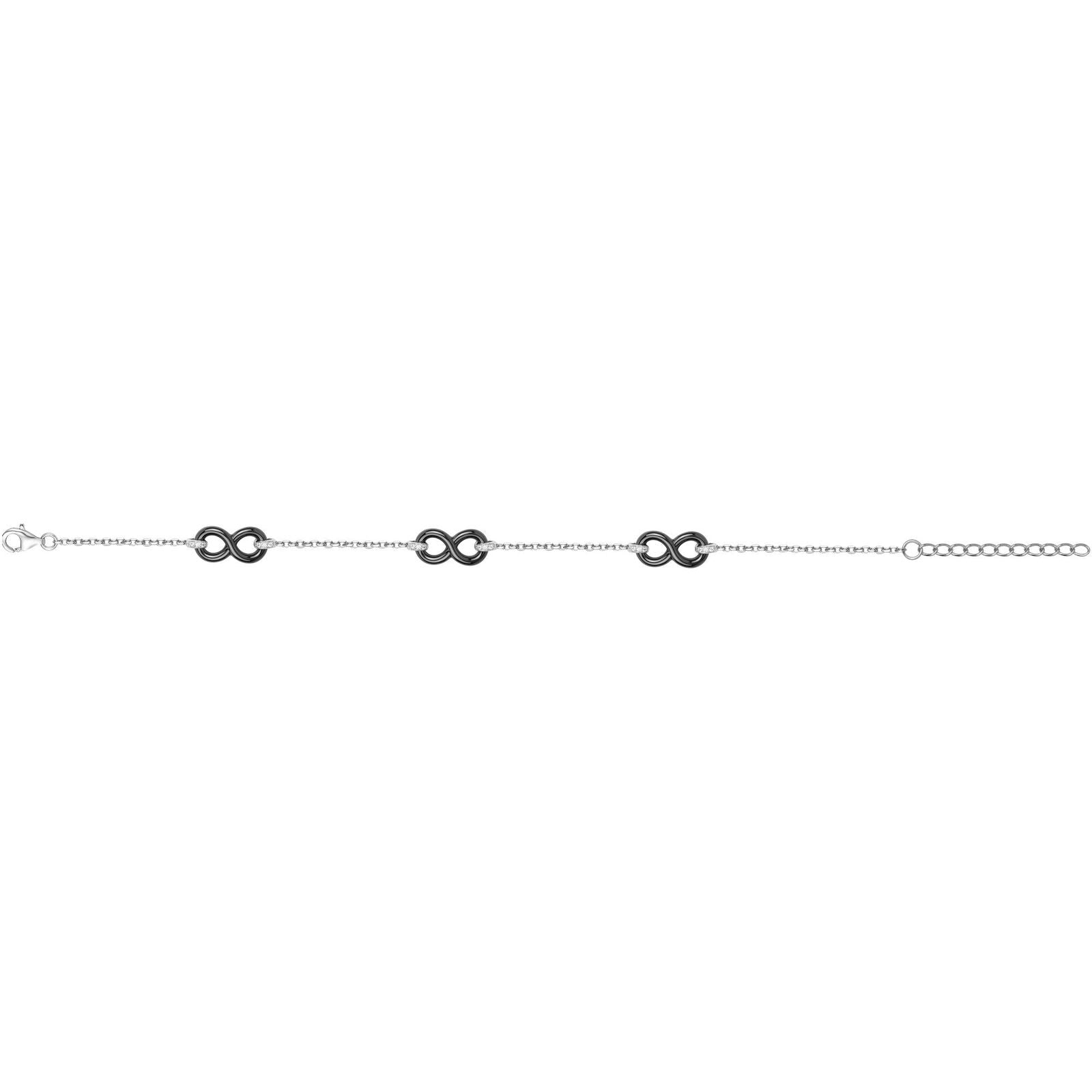 BRAC. ARGT. CERAM.NOIR ET 18OZ-16+3CM