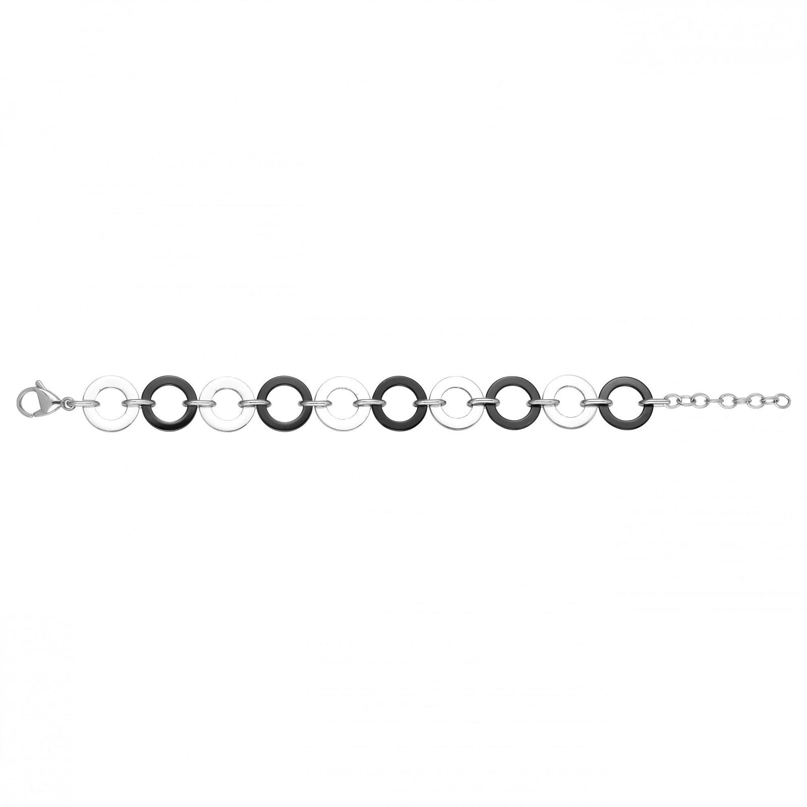 BRAC. CERCLES ACIER ET CERAM.NOIRE ALTERNES 16+3CM