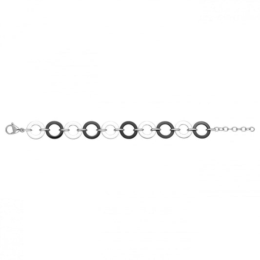 BRAC. CERCLES ACIER ET CERAM.NOIRE ALTERNES 16+3CM
