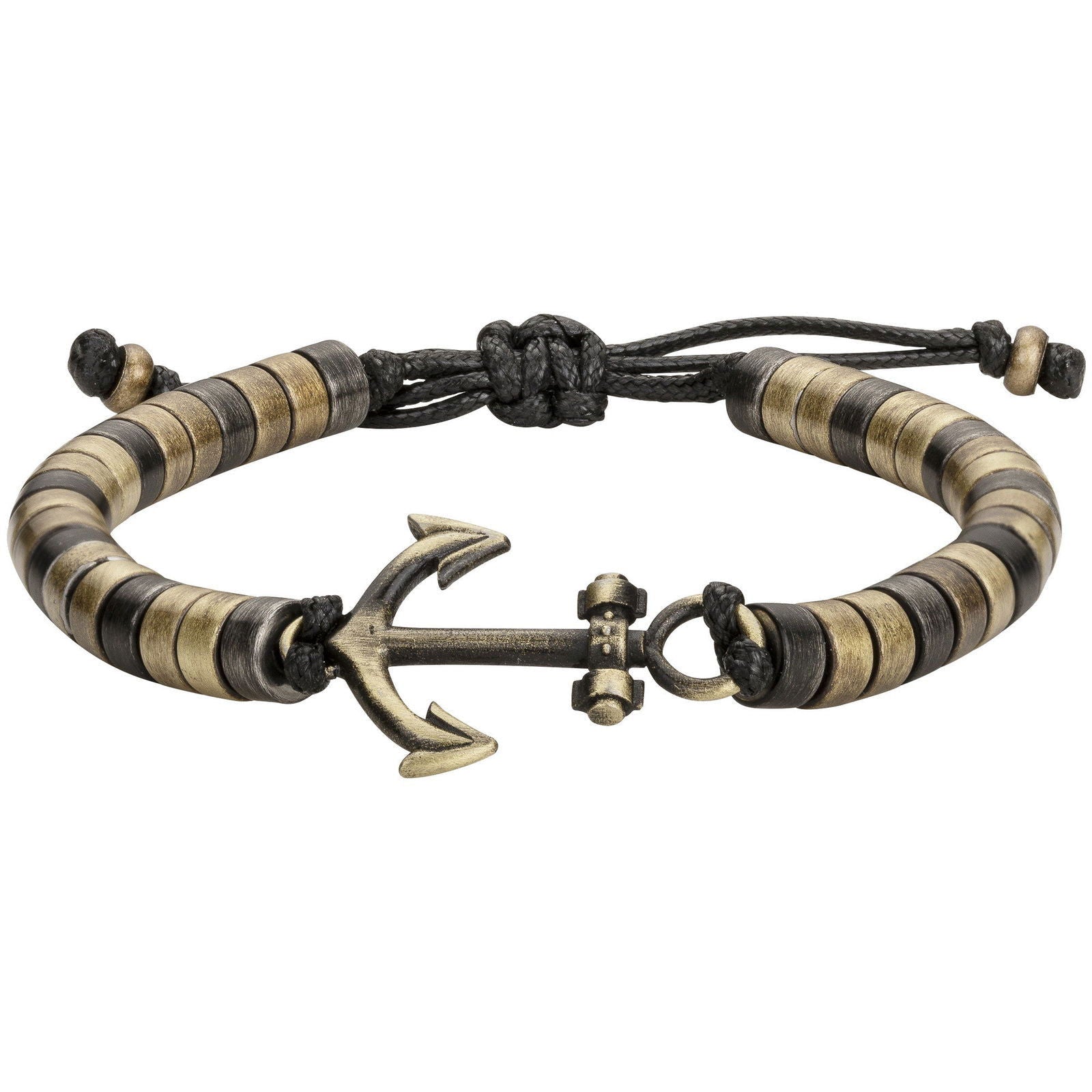 BRAC.ACIER IP VINTAGE DORE NOIR-18-22CM - Bijouterie Cordier