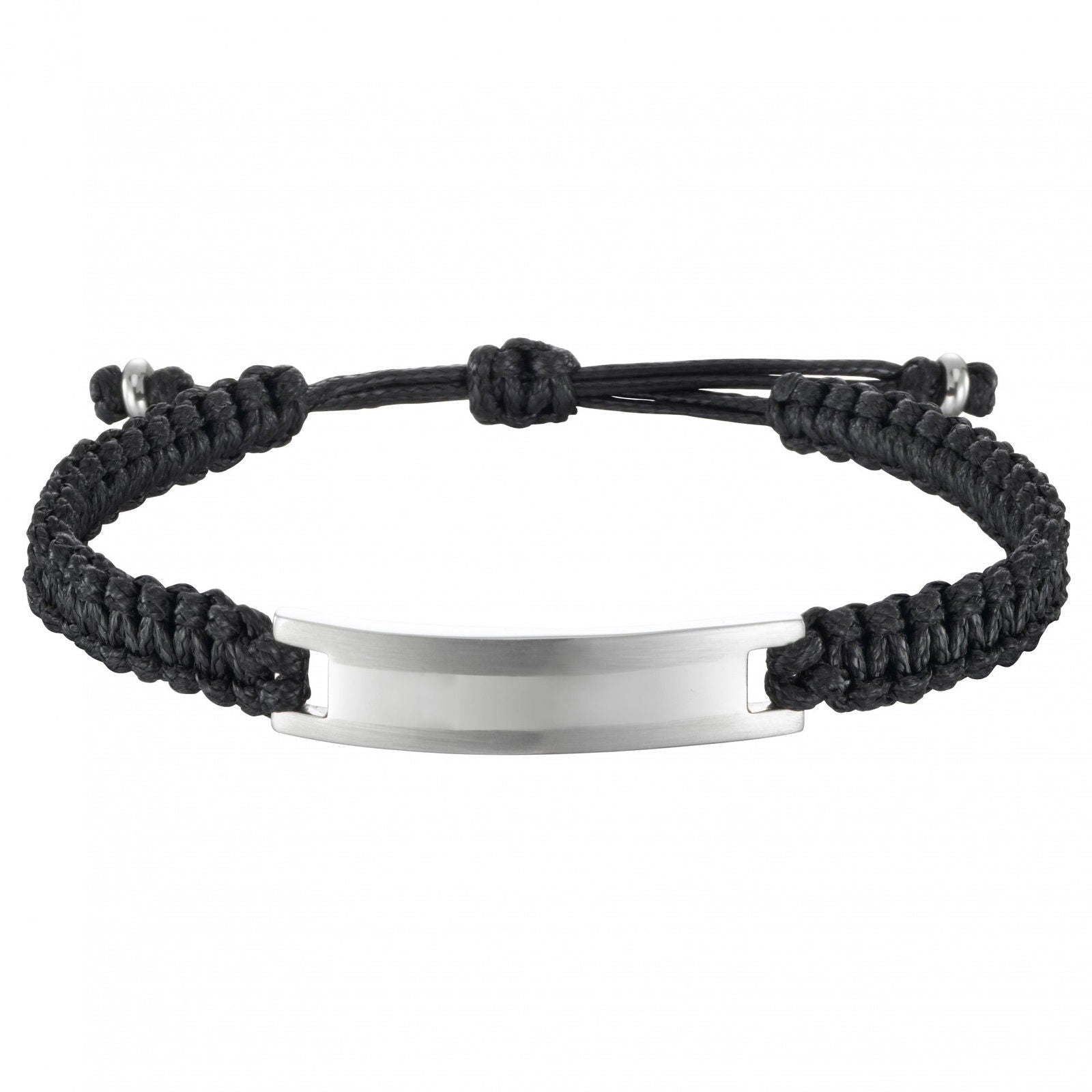 BRAC.CORDON REGL.TRESSE PLAQUE ACIER REGLABLE JUSQU A 25CM - Bijouterie Cordier