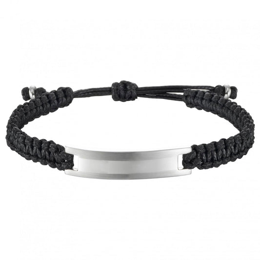 BRAC.CORDON REGL.TRESSE PLAQUE ACIER REGLABLE JUSQU A 25CM - Bijouterie Cordier