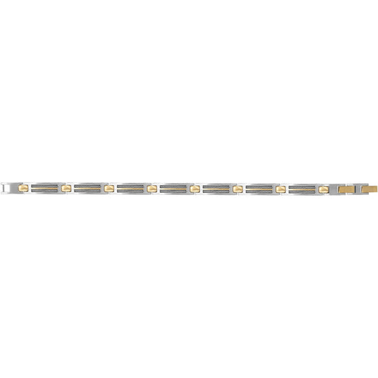 BRACELET ACIER BICOLORE JAUNE-20,5+1,5CM