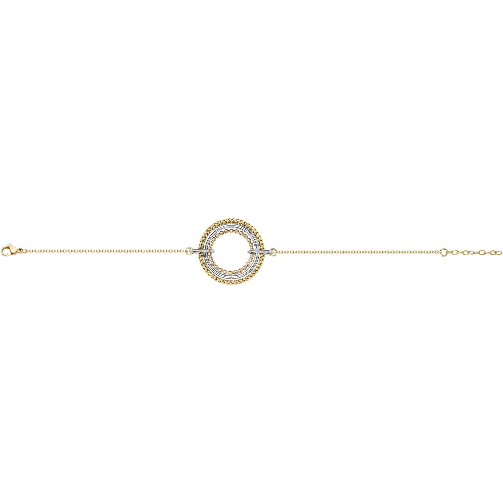 BRACELET ACIER ET IP JAUNE-16+3CM