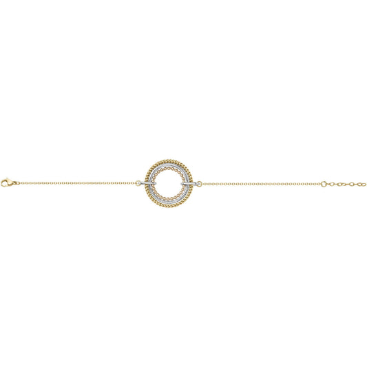 BRACELET ACIER ET IP JAUNE-16+3CM