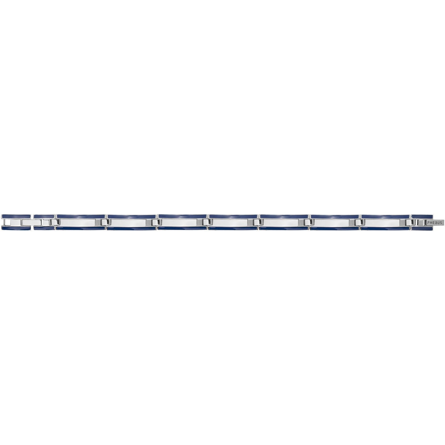 BRACELET ACIER ET LAQUE BLEUE-20+1,5CM