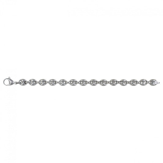 BRACELET ACIER GRAIN DE CAFE 21CM - Bijouterie Cordier