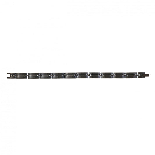 BRACELET ACIER IP BLACK MAT/BRILLANT 19.5+1.5CM