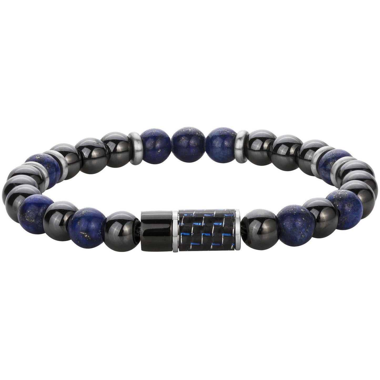 BRACELET ACIER LAPIS LAZULI -DIAM.60 - Bijouterie Cordier