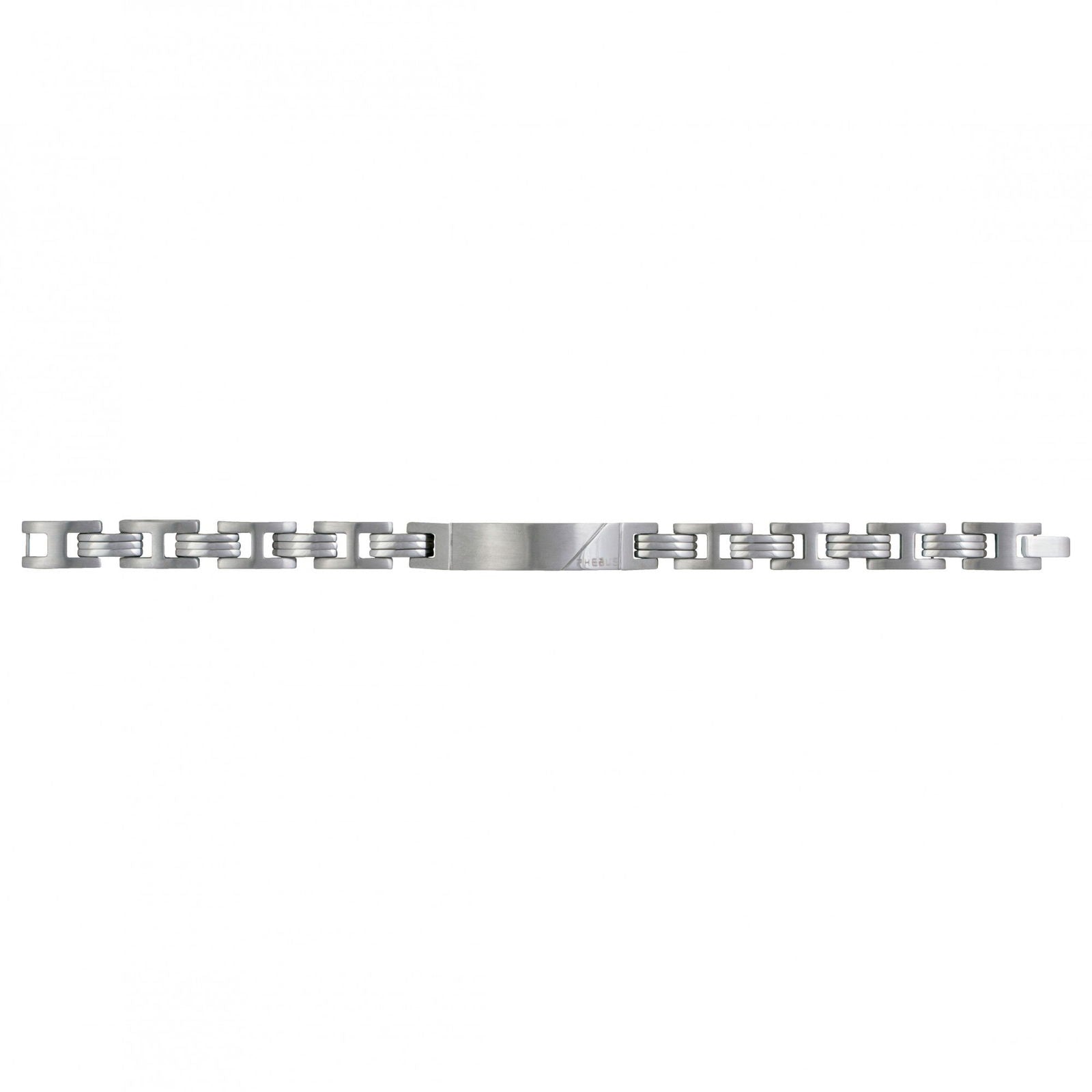 BRACELET ACIER PLAQUE IDENTITE 19.5+1.5CM