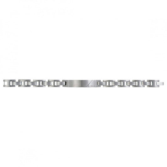 BRACELET ACIER PLAQUE IDENTITE 19.5+1.5CM