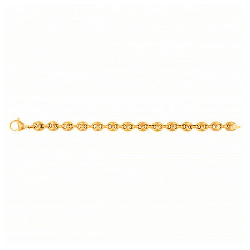 BRACELET GRAIN DE CAFE ACIER IPG- 21CM - Bijouterie Cordier