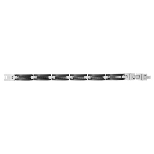 BRAC ACIER. CERAM NOIRE ET FILS ACIER TORSADE 19+1.5CM