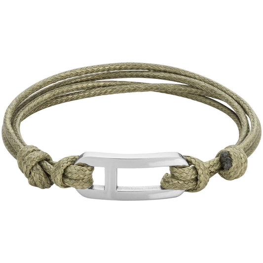 BRAC. ACIER CORDON VERT-REGL.15-24CM - Bijouterie Cordier
