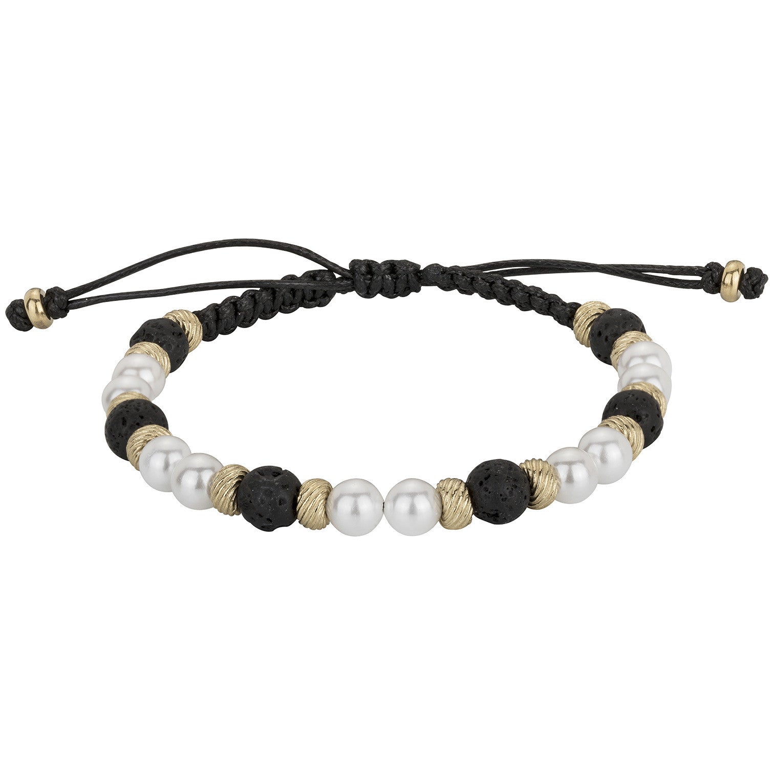 BRAC. ACIER PDV JAUNE ET 10 PERLE SYNTHETIQUE 18-25CM - Bijouterie Cordier