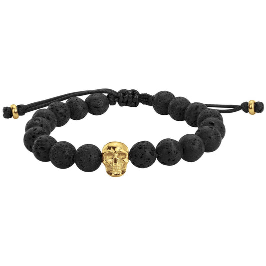 BRAC. ACIER PVD JAUNE LAVE NOIR 15-28CM - Bijouterie Cordier
