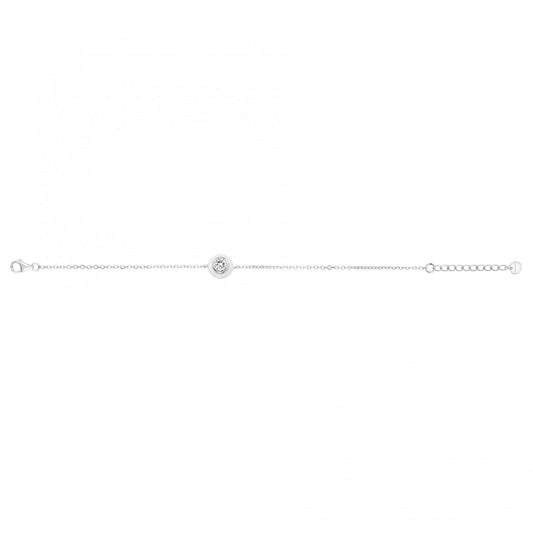BRAC ARGT CERCLE CERAM BLANCHE ET OZ 16 17.5 18.5cm - Bijouterie Cordier
