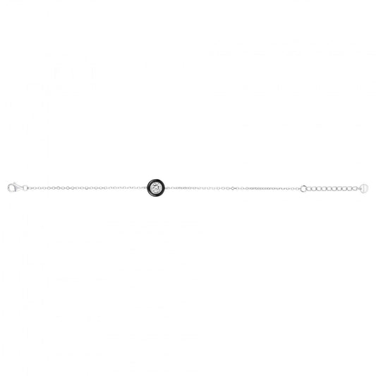 BRAC ARGT CERCLE CERAM NOIRE ET OZ 16 17.5 18.5cm - Bijouterie Cordier