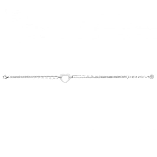 BRAC ARGT COEUR CERAM BLANCHE 16+3CM
