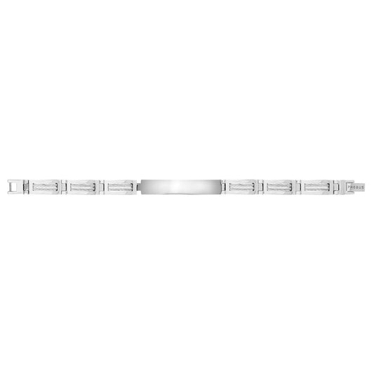 BRAC GOURMETTE ACIER ET CABLE 18.5+1.5CM