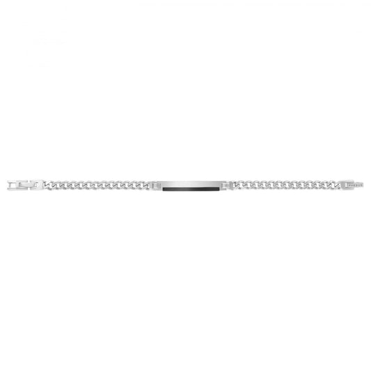 BRAC GOURMETTE ACIER ET CERAM NOIRE DOUBLE FERMOIR 20+1.5CM