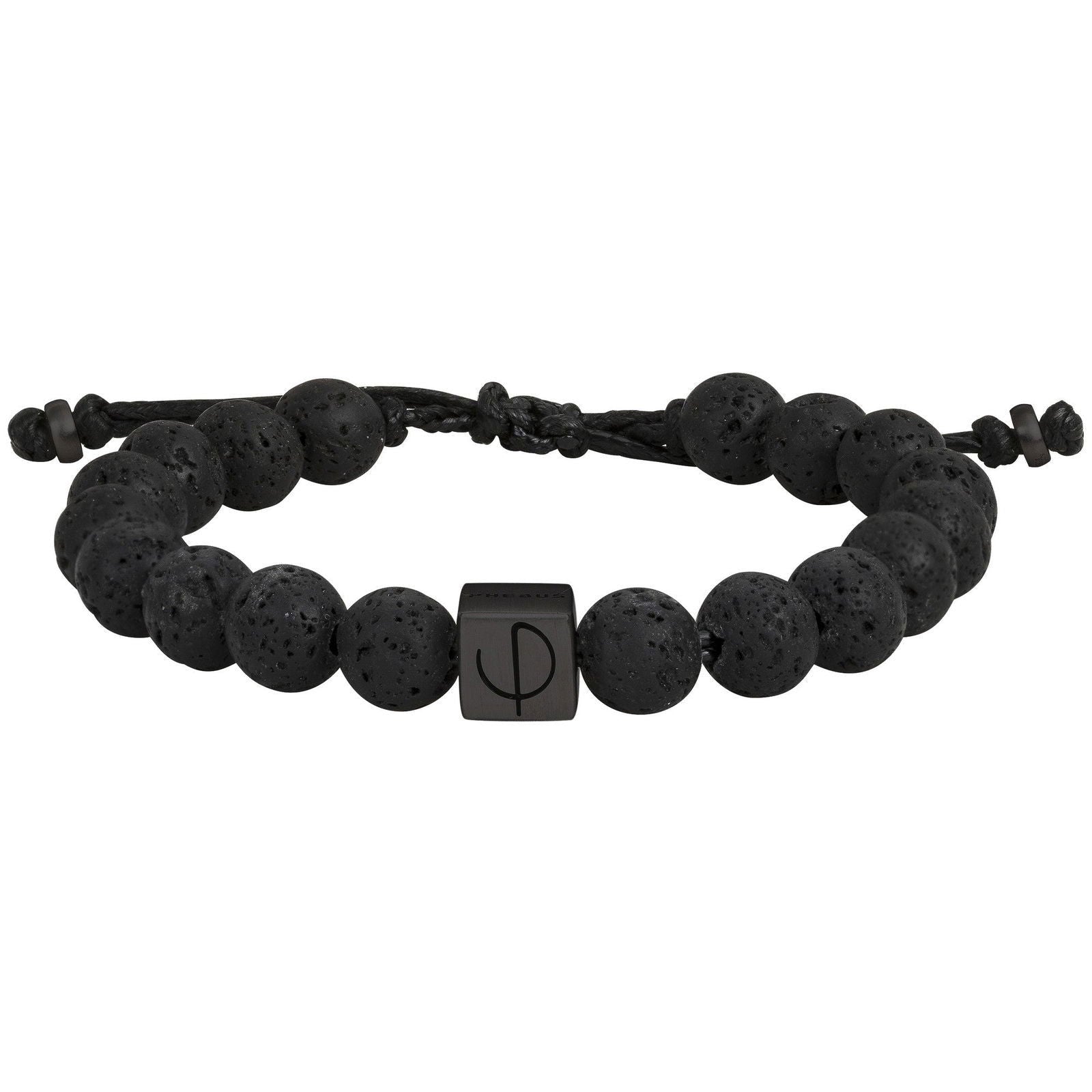 BRAC. PVD ET LAVE NOIR SYNTH.-REGL.18-24CM - Bijouterie Cordier