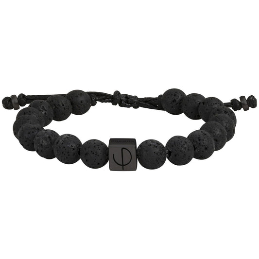 BRAC. PVD ET LAVE NOIR SYNTH.-REGL.18-24CM - Bijouterie Cordier
