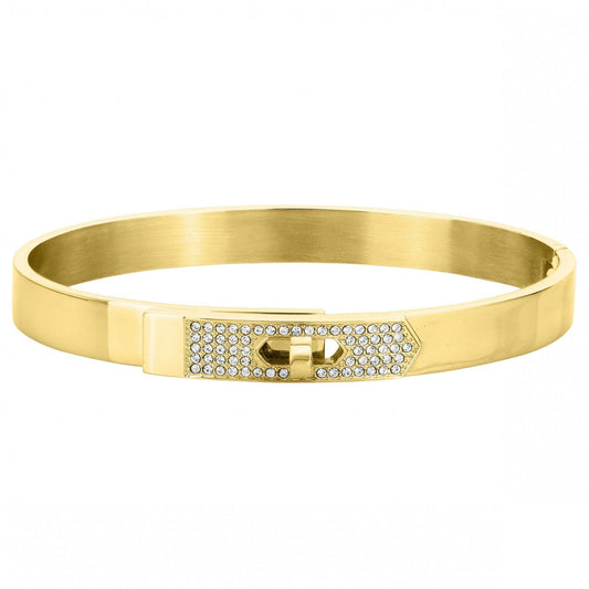 BRA. ACIER IP IP GOLD. IP CRISTAL-DIAM.65 - Bijouterie Cordier