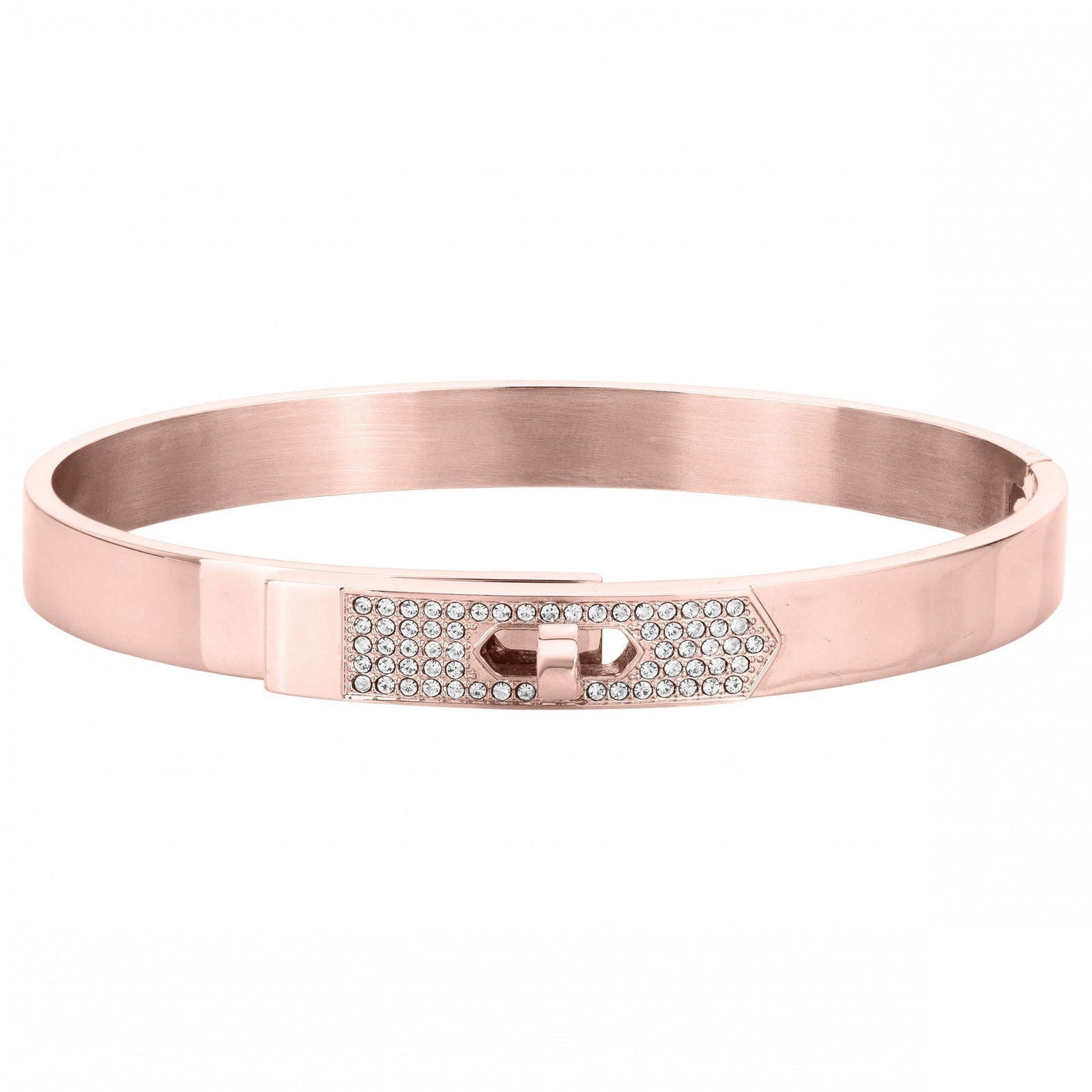BRA. ACIER IP IP ROSE. IP CRISTAL-DIAM.65 - Bijouterie Cordier