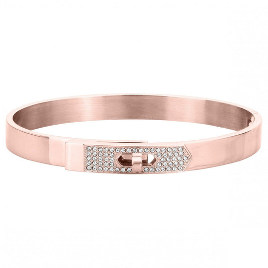 BRA. ACIER IP IP ROSE. IP CRISTAL-DIAM.65 - Bijouterie Cordier
