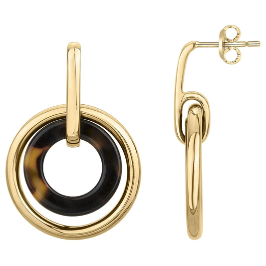 Boucles d’Oreilles Femme Phebus Acier PVD Jaune et Acétate