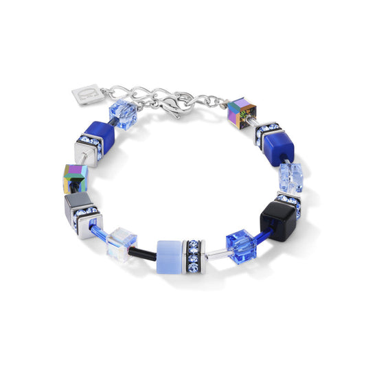 Bracelet Coeur De Lion en Acier et Cristaux Bleus 4014/30-0712 - Bijouterie Cordier