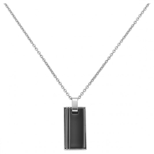 CH.FORCAT AC. /PEND.RECT.CERA.NOIRE 2 FILS TORS.32x12MM 50+5CM
